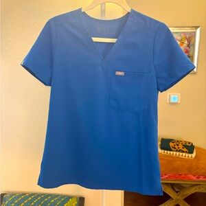 FIGS Catarina One-Pocket Scrub Top Royal Blue XS